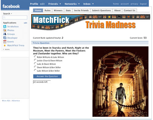 matchflick trivia screen shot