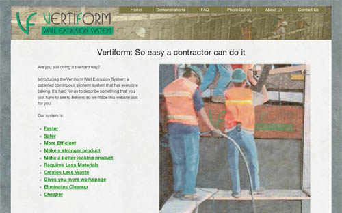 vertiforms.com screen shot